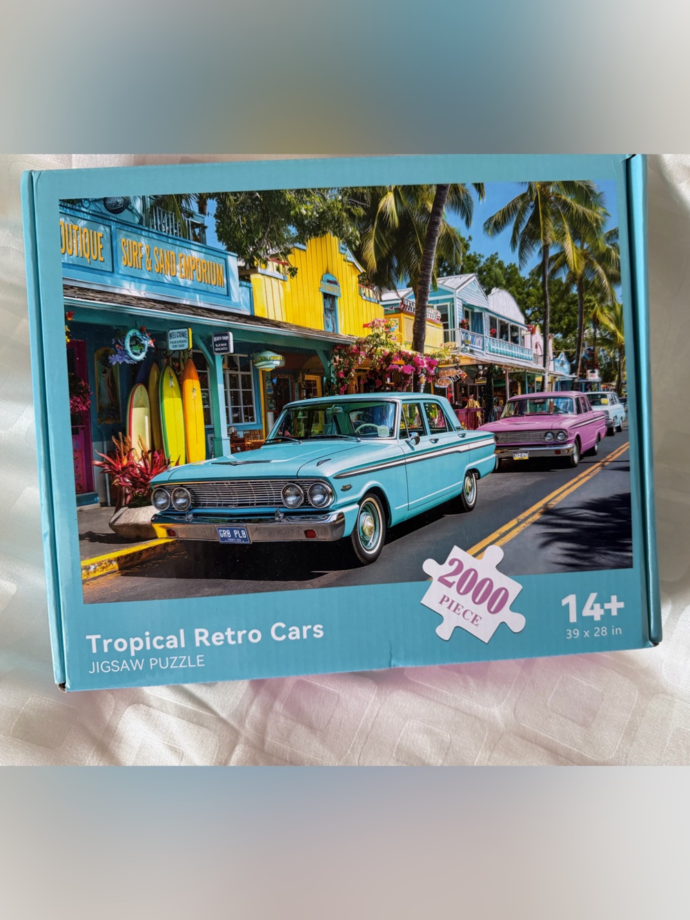 2000 Jigsaw Puzzle Tropical Retro Cars EUC
